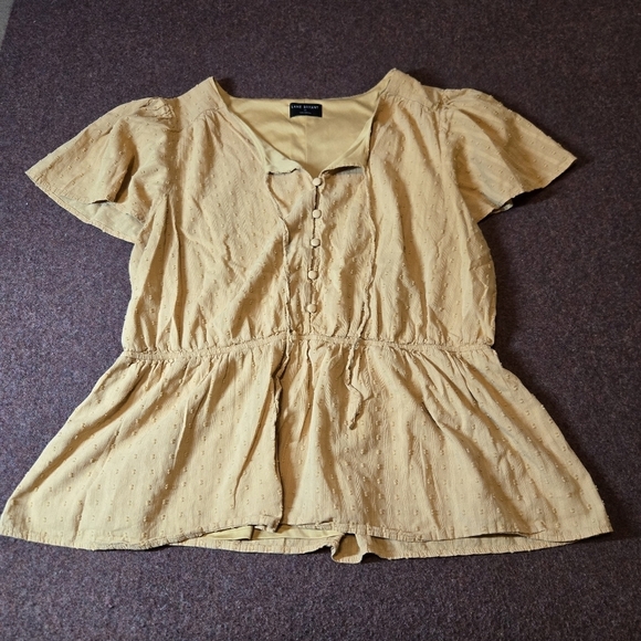 Lane Bryant Tops - Lane Bryant Short-sleeve Peplum Blouse In Golden Orange Size 18